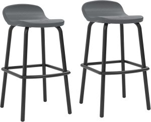 Outdoor Modern Resin Patio Bar Stools with Footrest Weather-Resistant Bar-Height Chairs Bar