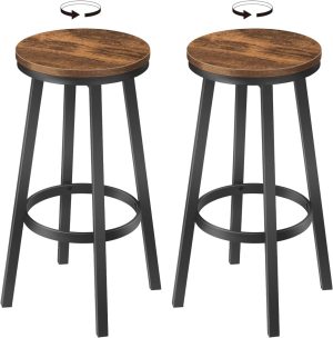 Bar Stools Swivel Bar Stools Round Bar Chairs with Footrest 26.4" Swivel