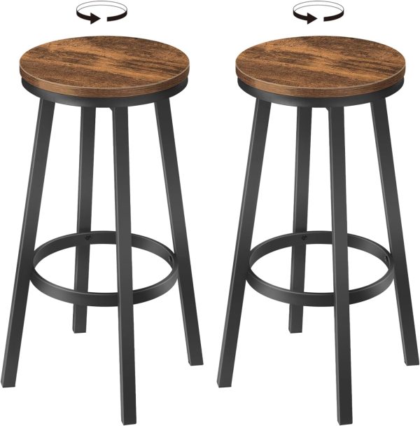 Bar Stools Swivel Bar Stools Round Bar Chairs with Footrest 26.4" Swivel