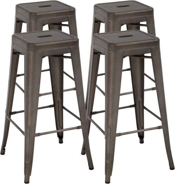 71fs2uYWjuL._AC_SL1500_.jpg Metal Bar Stool Counter Height Barstool 30 Inches Industrial Bar Chairs Patio
